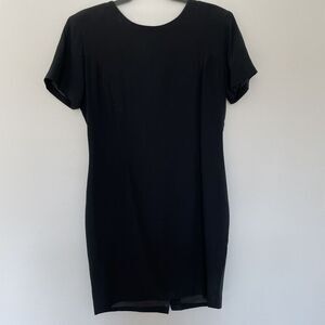 Vtg Tracy M Little Black Party Dress Women’s Medium Buttons Down Back 100% Silk